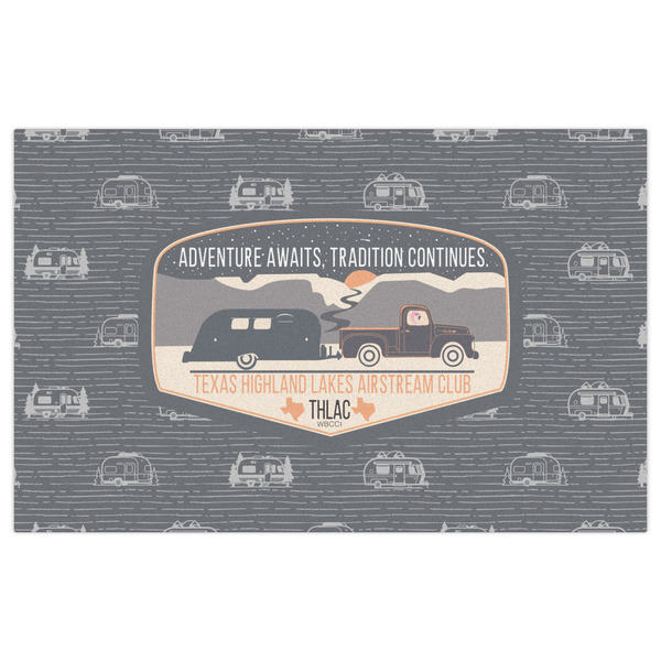 Texas Highland Lakes Airstream Club Logo Indoor / Outdoor Rug - 5'x8' - Front Flat