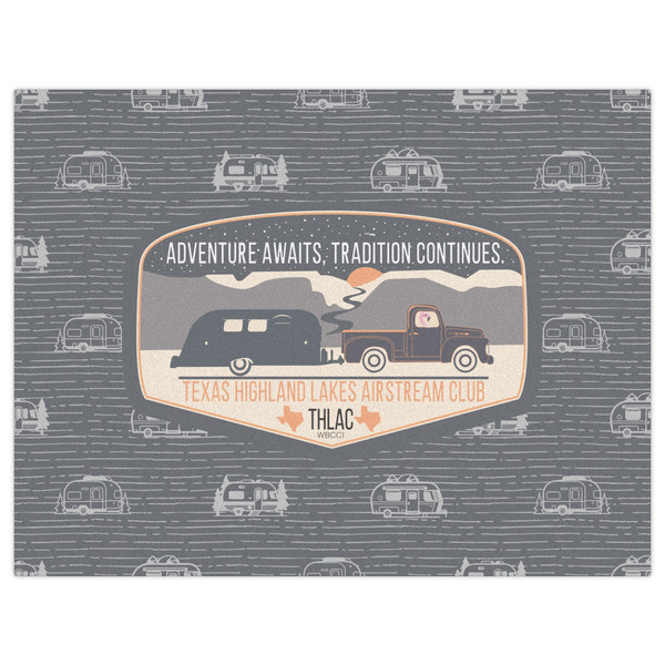 Texas Highland Lakes Airstream Club Logo Indoor / Outdoor Rug - 6'x8' - Front Flat