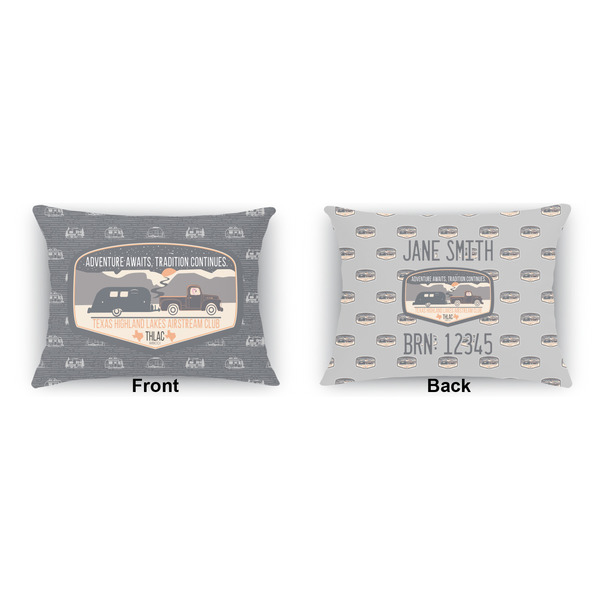 Texas Highland Lakes Airstream Club Logo Indoor Rectangular Burlap Pillow (Front and Back)