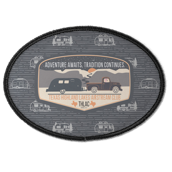 Texas Highland Lakes Airstream Club Logo Iron On Patch - Oval - Front