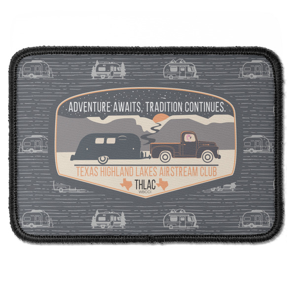 Texas Highland Lakes Airstream Club Logo Iron On Patch - Rectangle - Front