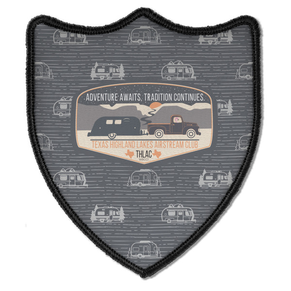 Texas Highland Lakes Airstream Club Logo Iron On Patch - Shield - Style B - Front