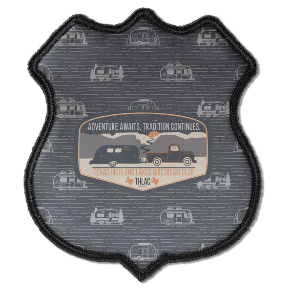 Texas Highland Lakes Airstream Club Logo Iron On Patch - Shield - Style C - Front