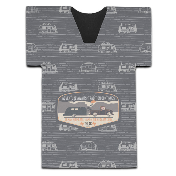 Texas Highland Lakes Airstream Club Logo Jersey Bottle Cooler - Set of 4 - FRONT (flat)