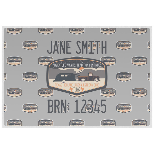 Texas Highland Lakes Airstream Club Logo Laminated Placemat - Back