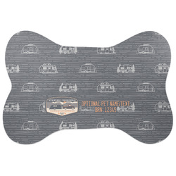 Texas Highland Lakes Airstream Club Logo Bone Shaped Dog Food Mat