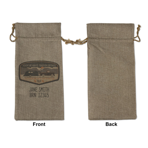 Texas Highland Lakes Airstream Club Logo Large Burlap Gift Bags - Front Approval