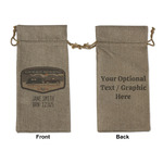 Texas Highland Lakes Airstream Club Logo Burlap Gift Bag - Large - Double-Sided