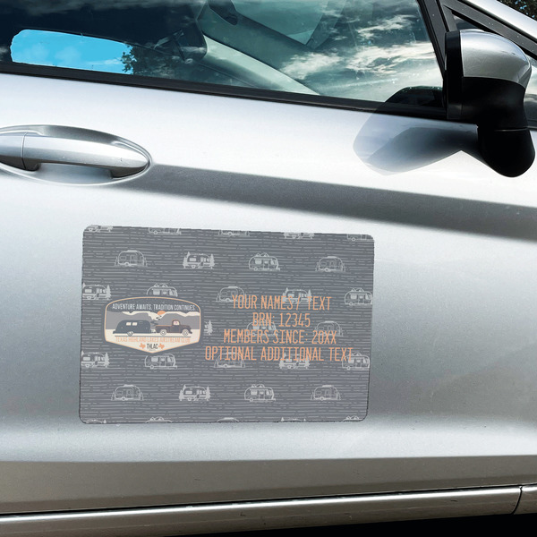 Texas Highland Lakes Airstream Club Logo Large Rectangle Car Magnets- In Context
