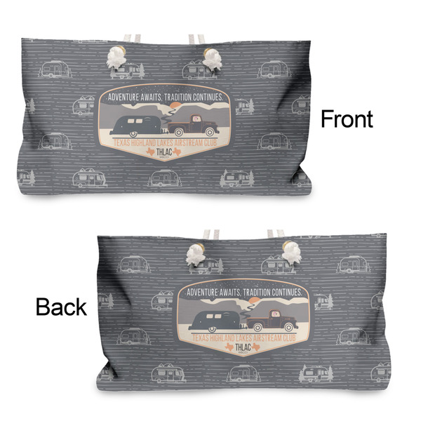 Texas Highland Lakes Airstream Club Logo Large Rope Tote - From & Back View