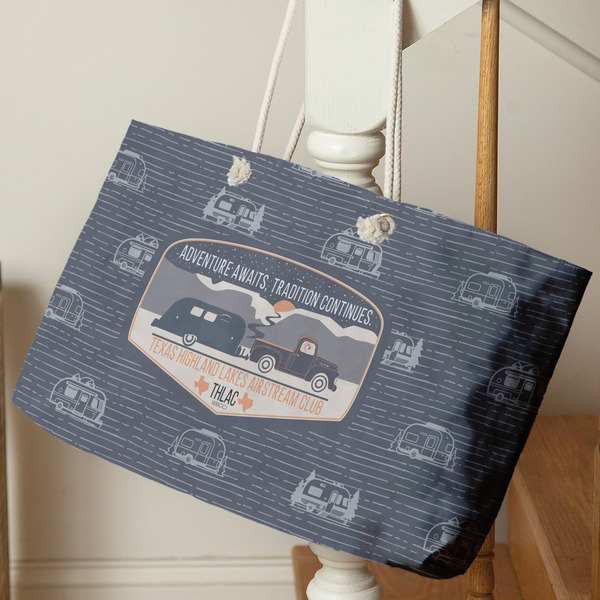 Texas Highland Lakes Airstream Club Logo Large Rope Tote - Life Style