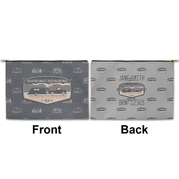 Texas Highland Lakes Airstream Club Logo Large Zipper Pouch Approval (Front and Back)