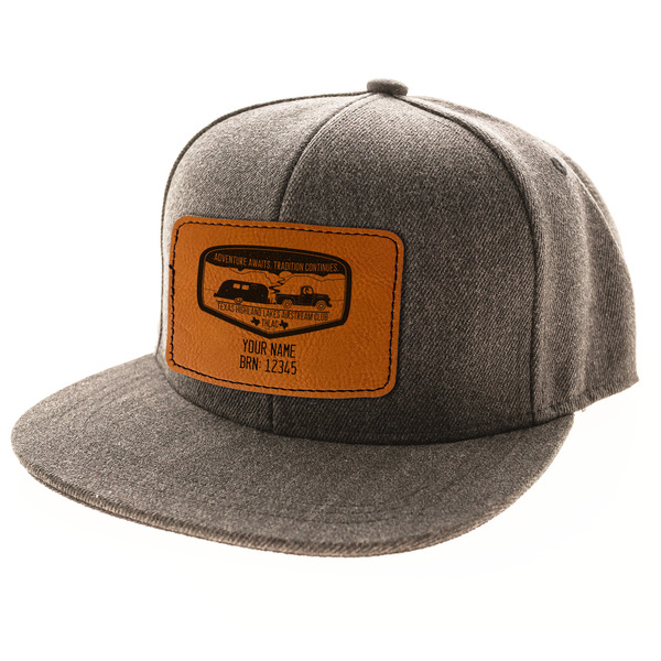 Texas Highland Lakes Airstream Club Logo Leatherette Patches - Lifestyle (Hat) Rectangle