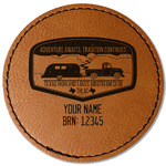 Texas Highland Lakes Airstream Club Logo Faux Leather Iron On Patch - Round