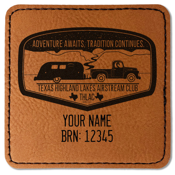 Texas Highland Lakes Airstream Club Logo Leatherette Patches - Square