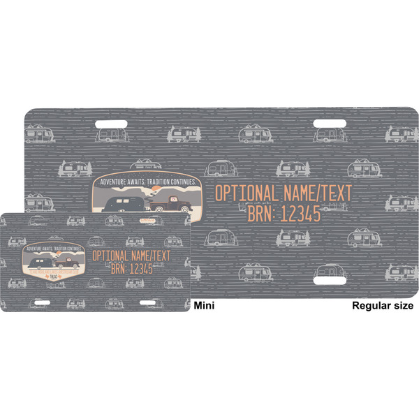 Texas Highland Lakes Airstream Club Logo License Plate - Sizes - Four Holes