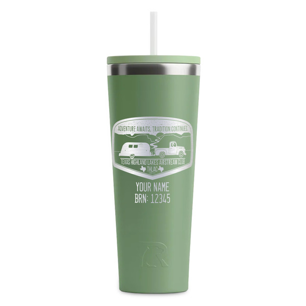 Texas Highland Lakes Airstream Club Logo Light Green RTIC Everyday Tumbler - 28 oz. - Front
