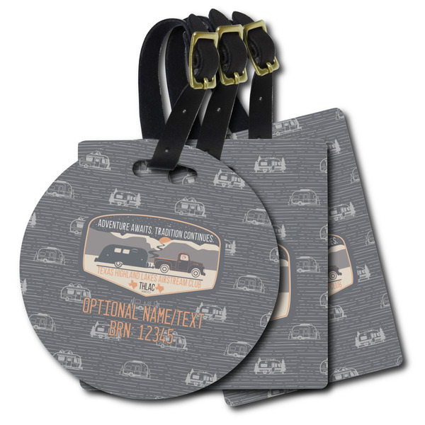 Custom Texas Highland Lakes Airstream Club Logo Plastic Luggage Tag