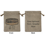 Texas Highland Lakes Airstream Club Logo Burlap Gift Bag - Medium -Double-Sided