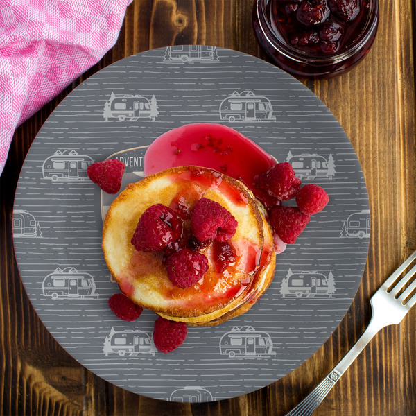 Texas Highland Lakes Airstream Club Logo Melamine Plate 8 inches - LIFESTYLE