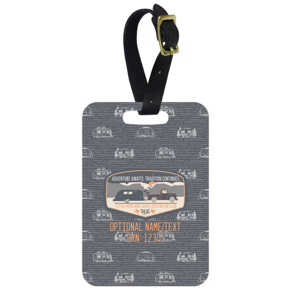 Custom Texas Highland Lakes Airstream Club Logo Metal Luggage Tag