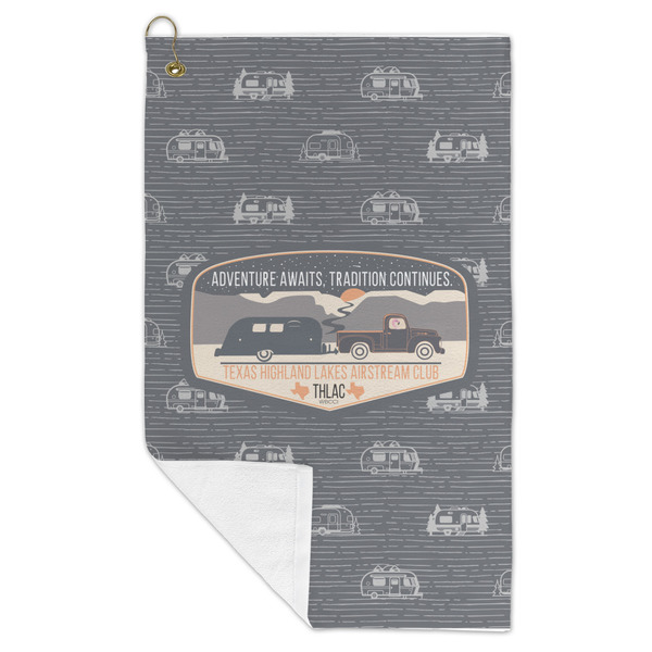 Texas Highland Lakes Airstream Club Logo Microfiber Golf Towels - FOLD