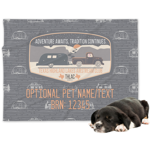 Custom Texas Highland Lakes Airstream Club Logo Dog Blanket