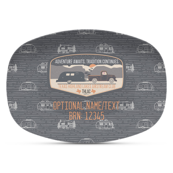 Custom Texas Highland Lakes Airstream Club Logo Plastic Platter - Microwave & Oven Safe Composite Polymer