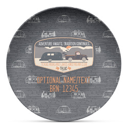 Texas Highland Lakes Airstream Club Logo Microwave Safe Plastic Plate - Composite Polymer