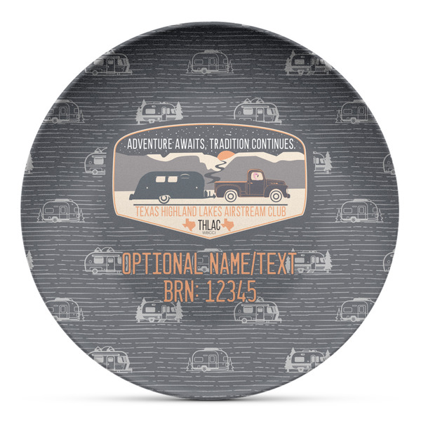 Custom Texas Highland Lakes Airstream Club Logo Microwave Safe Plastic Plate - Composite Polymer