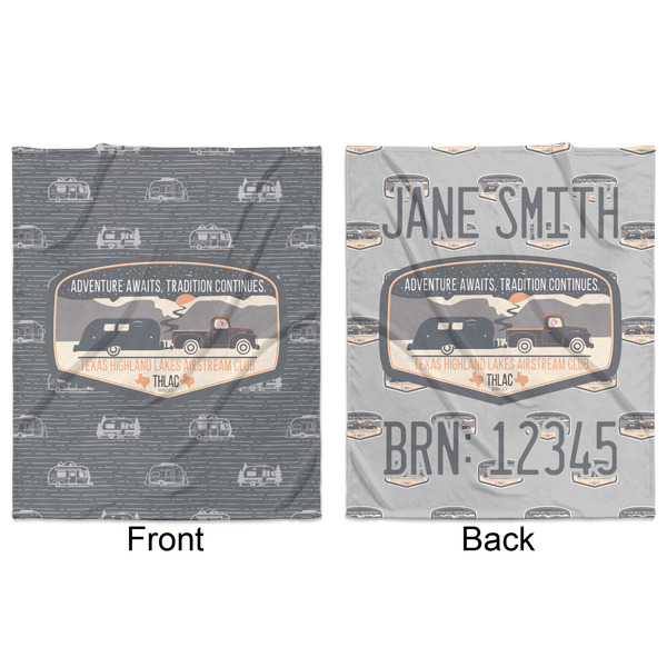 Texas Highland Lakes Airstream Club Logo Minky Blanket - 50"x60" - Double Sided - Front & Back