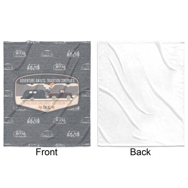 Texas Highland Lakes Airstream Club Logo Minky Blanket - 50"x60" - Single Sided - Front & Back