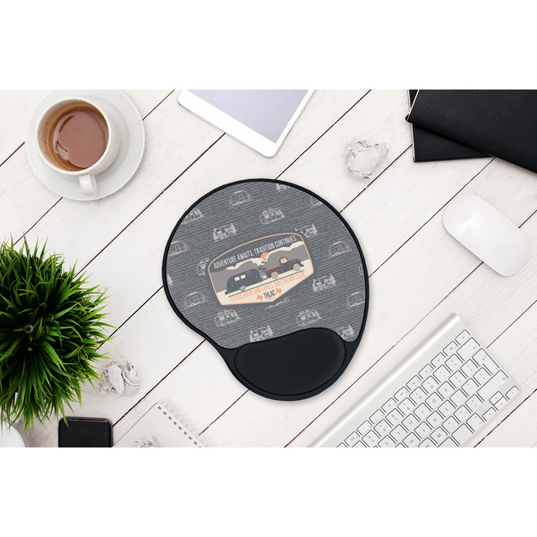 Texas Highland Lakes Airstream Club Logo Mouse Pad with Wrist Rest - LIFESYTLE 1