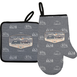 Texas Highland Lakes Airstream Club Logo Oven Mitt & Pot Holder Set