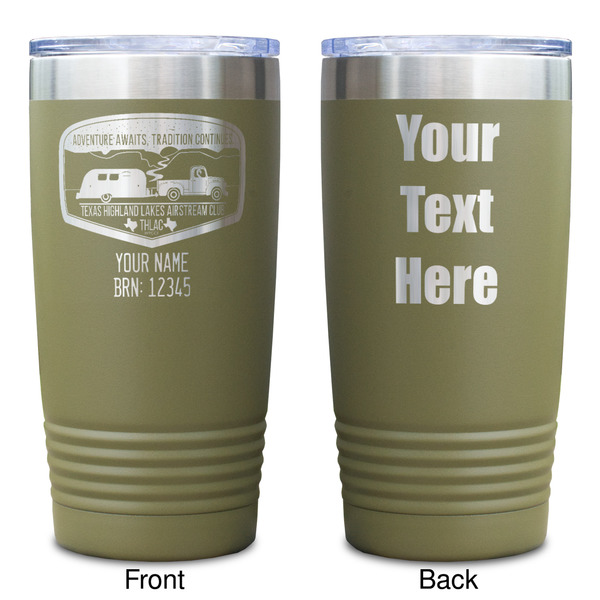 Texas Highland Lakes Airstream Club Logo Olive Polar Camel Tumbler - 20oz - Double Sided - Approval