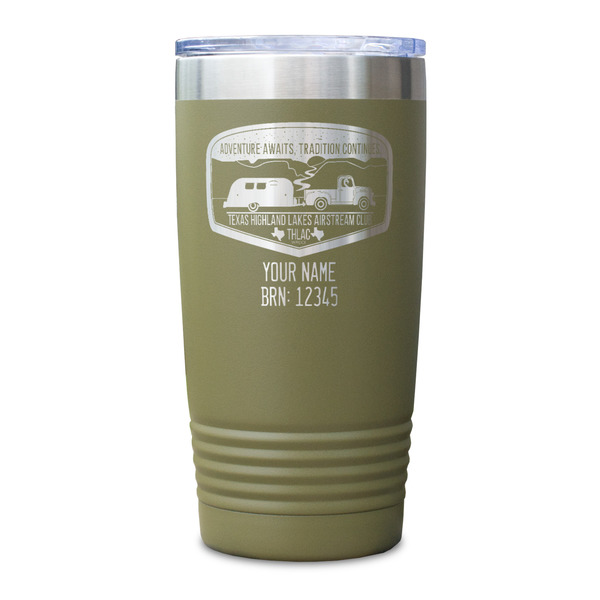Texas Highland Lakes Airstream Club Logo Olive Polar Camel Tumbler - 20oz - Single Sided - Approval