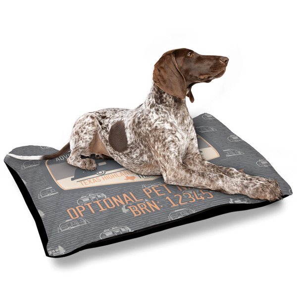 Texas Highland Lakes Airstream Club Logo Outdoor Dog Beds - Large - IN CONTEXT