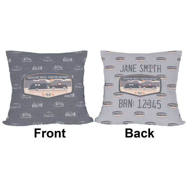Texas Highland Lakes Airstream Club Logo Outdoor Pillow - 16x16