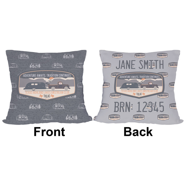 Texas Highland Lakes Airstream Club Logo Outdoor Pillow - 20x20