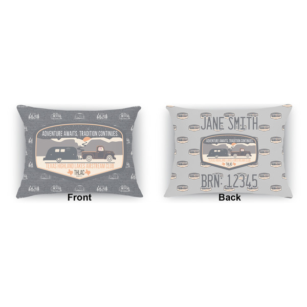 Texas Highland Lakes Airstream Club Logo Outdoor Rectangular Throw Pillow (Front and Back)