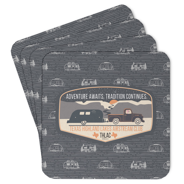 Custom Texas Highland Lakes Airstream Club Logo Paper Coasters