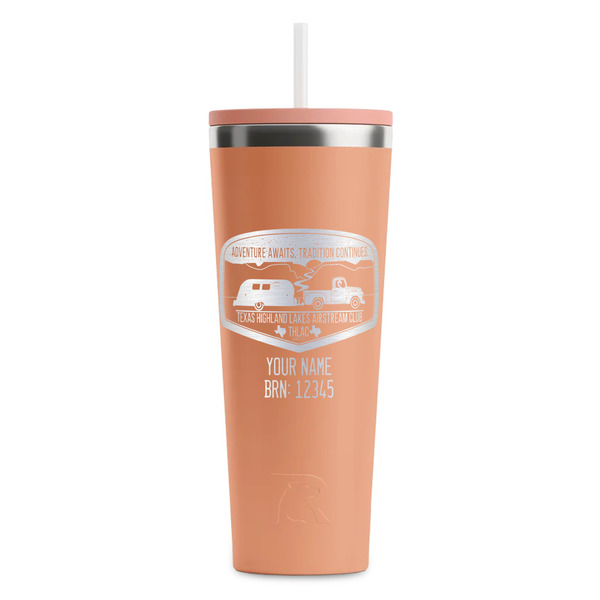 Texas Highland Lakes Airstream Club Logo Peach RTIC Everyday Tumbler - 28 oz. - Front