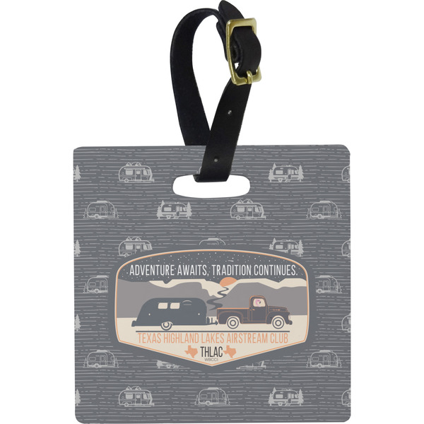 Texas Highland Lakes Airstream Club Logo Personalized Square Luggage Tag