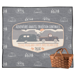 Texas Highland Lakes Airstream Club Logo Outdoor Picnic Blanket