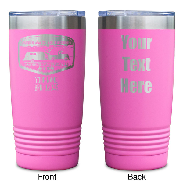 Texas Highland Lakes Airstream Club Logo Pink Polar Camel Tumbler - 20oz - Double Sided - Approval
