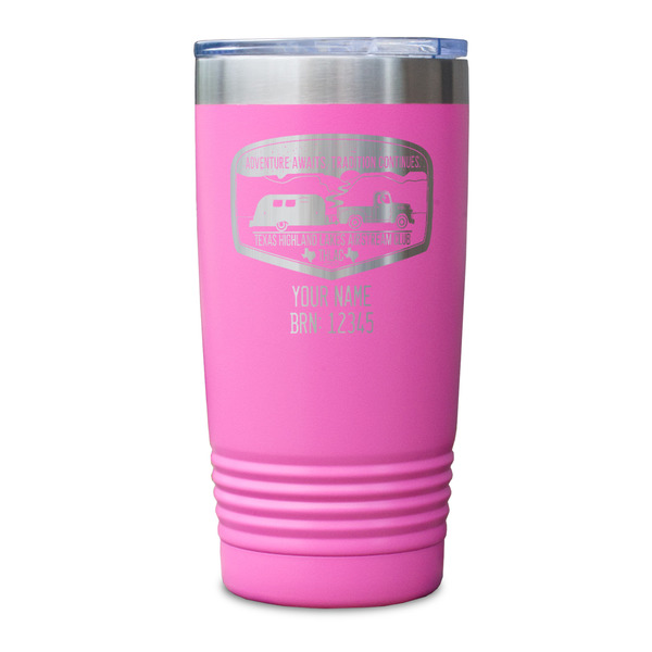 Texas Highland Lakes Airstream Club Logo Pink Polar Camel Tumbler - 20oz - Single Sided - Approval