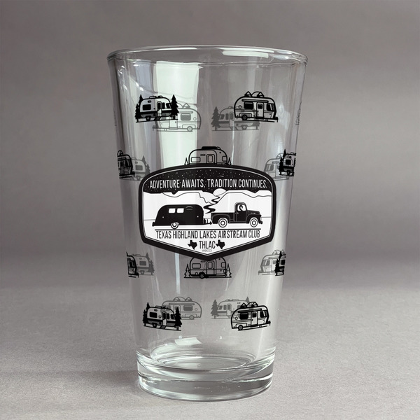 Custom Texas Highland Lakes Airstream Club Logo Pint Glass - Full Print