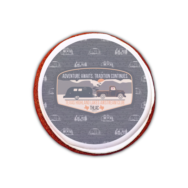 Texas Highland Lakes Airstream Club Logo Printed Icing Circle - XSmall - On Cookie