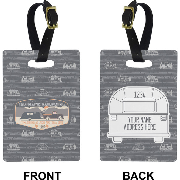 Texas Highland Lakes Airstream Club Logo Rectangle Luggage Tag (Front + Back)