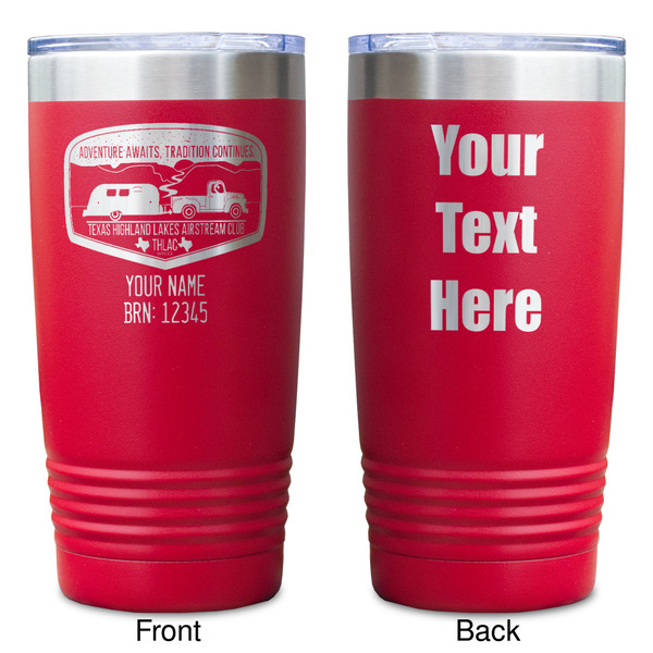 Texas Highland Lakes Airstream Club Logo Red Polar Camel Tumbler - 20oz - Double Sided - Approval